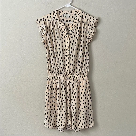 Like New! Kate Spade Leopard Dot Romper Blush/Black in Size 2 - Picture 3 of 14